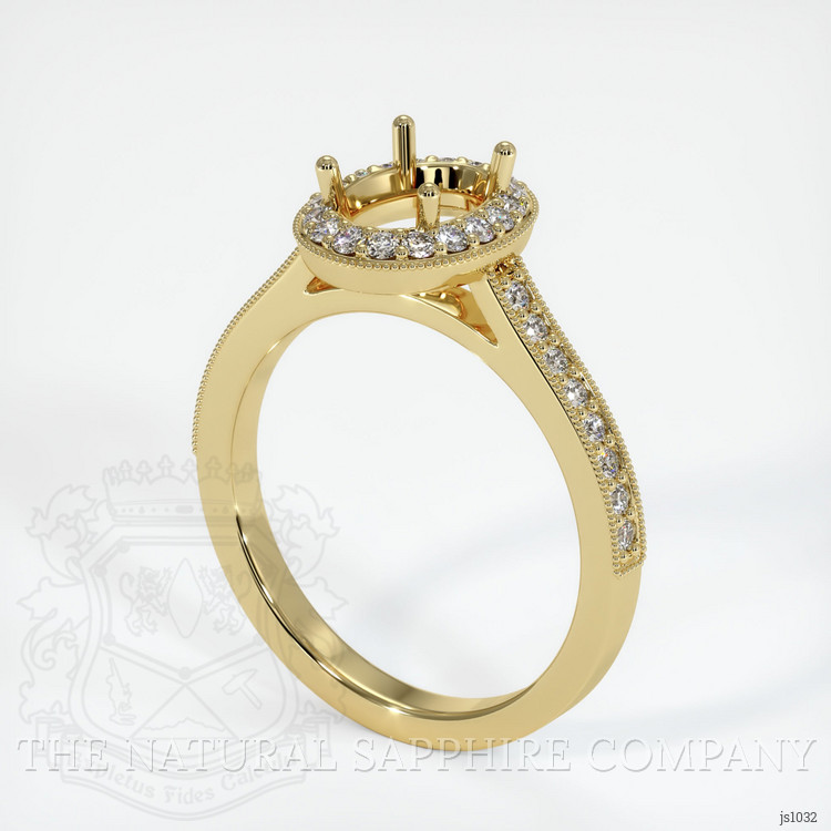 18K Yellow Gold Pave Ring Setting