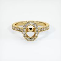 18K Yellow Gold Pave Ring Setting Image