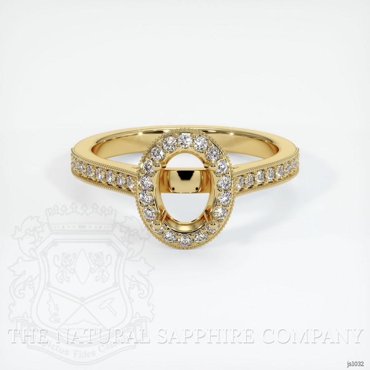 18K Yellow Gold Pave Ring Setting