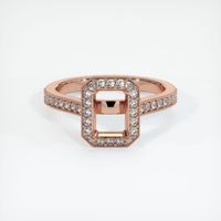 14K Rose Gold Pave Ring Setting Image