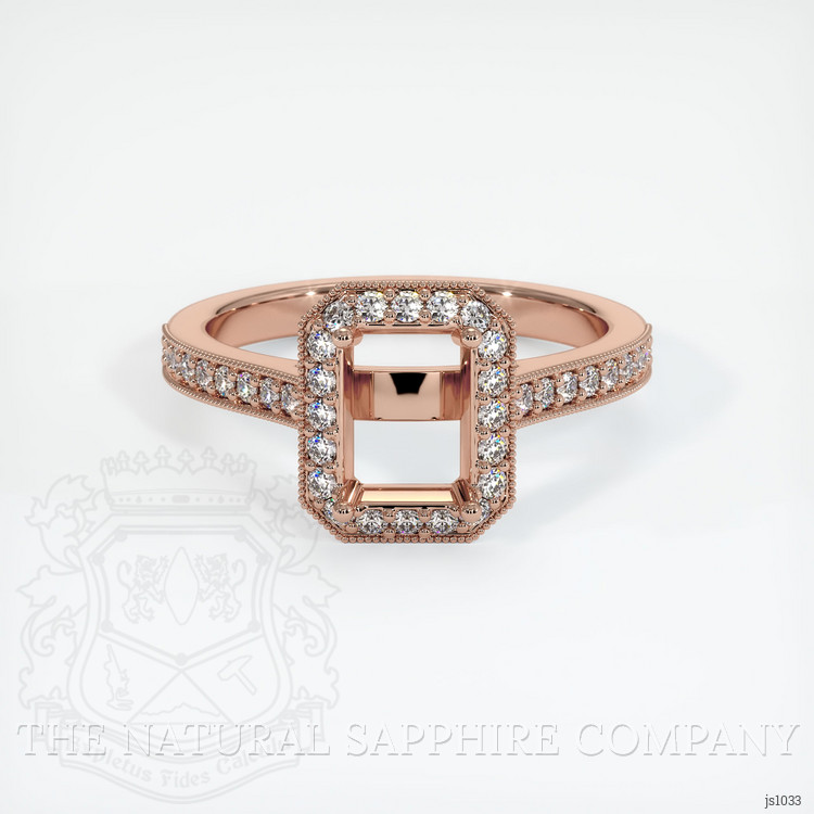 14K Rose Gold Pave Ring Setting