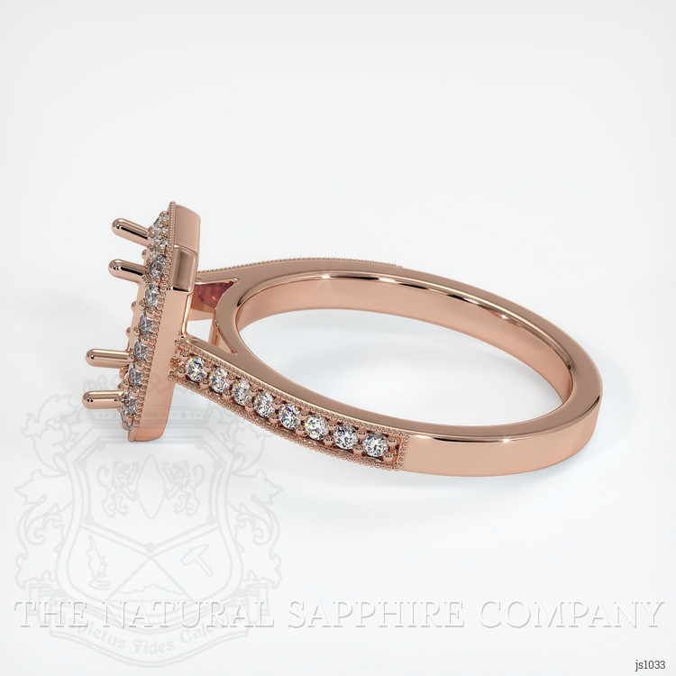 14K Rose Gold Pave Ring Setting