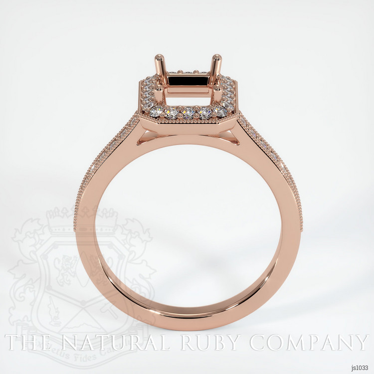14K Rose Gold Pave Ring Setting