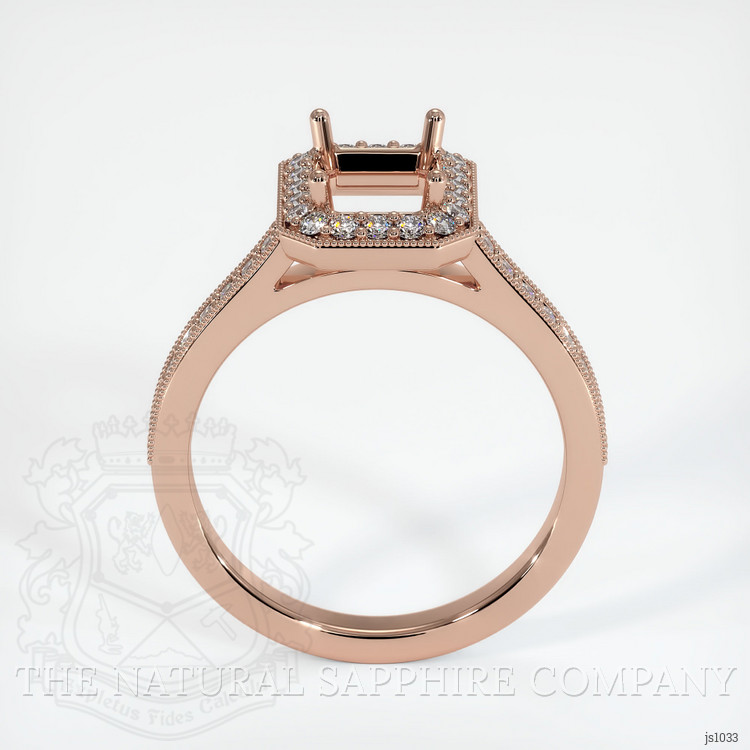14K Rose Gold Pave Ring Setting