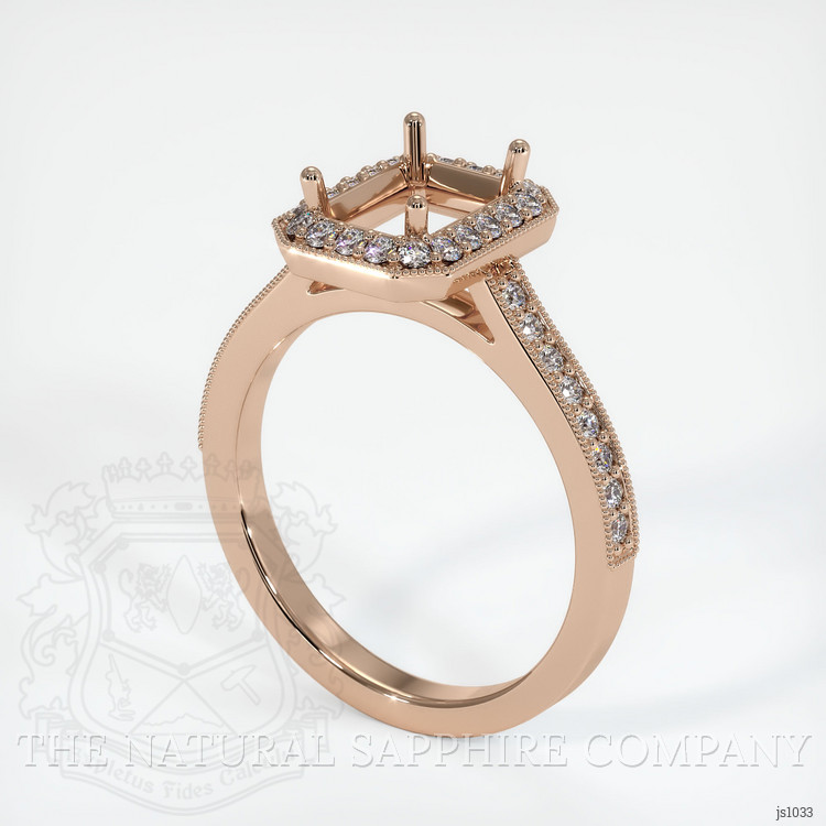 18K Rose Gold Pave Ring Setting