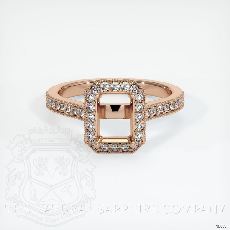 18K Rose Gold Pave Ring Setting
