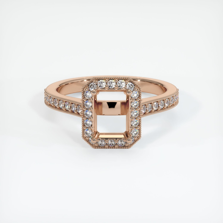 18K Rose Gold Pave Ring Setting