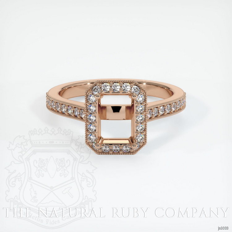 18K Rose Gold Pave Ring Setting