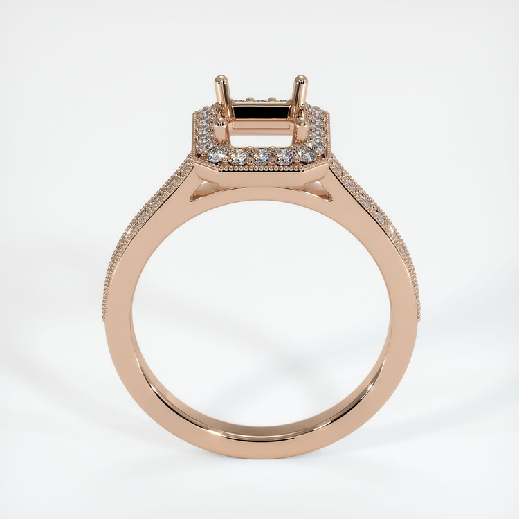 18K Rose Gold Pave Ring Setting