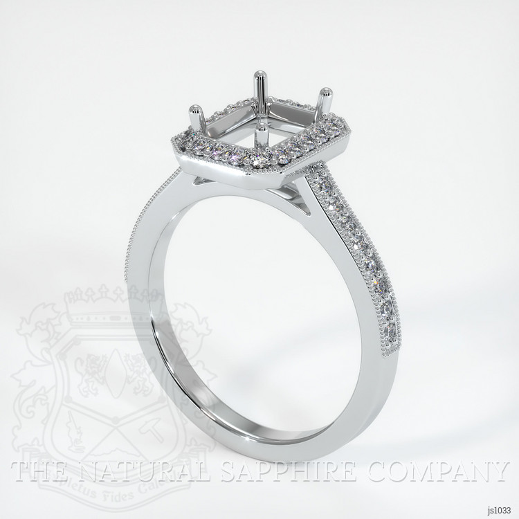 10K White Gold Pave Ring Setting