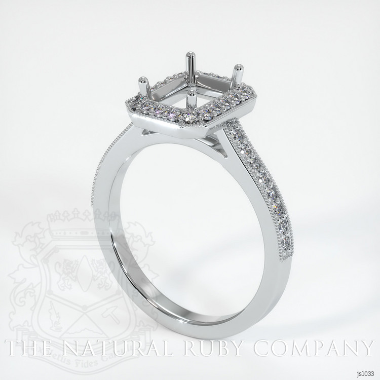 14K White Gold Pave Ring Setting