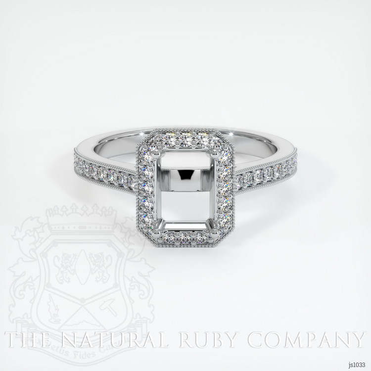 14K White Gold Pave Ring Setting