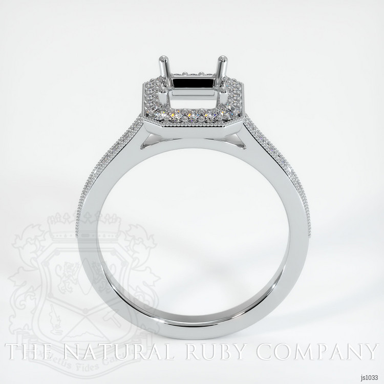 14K White Gold Pave Ring Setting