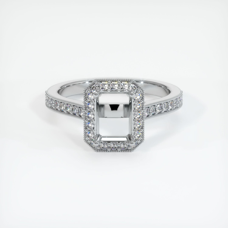 18K White Gold Pave Ring Setting