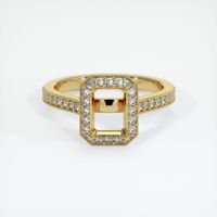 14K Yellow Gold Pave Ring Setting Image
