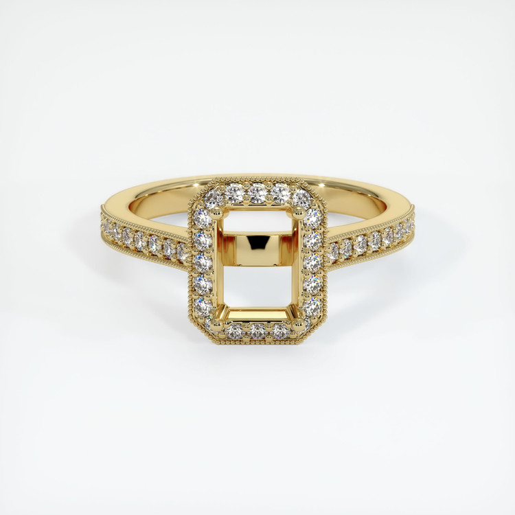 14K Yellow Gold Pave Ring Setting
