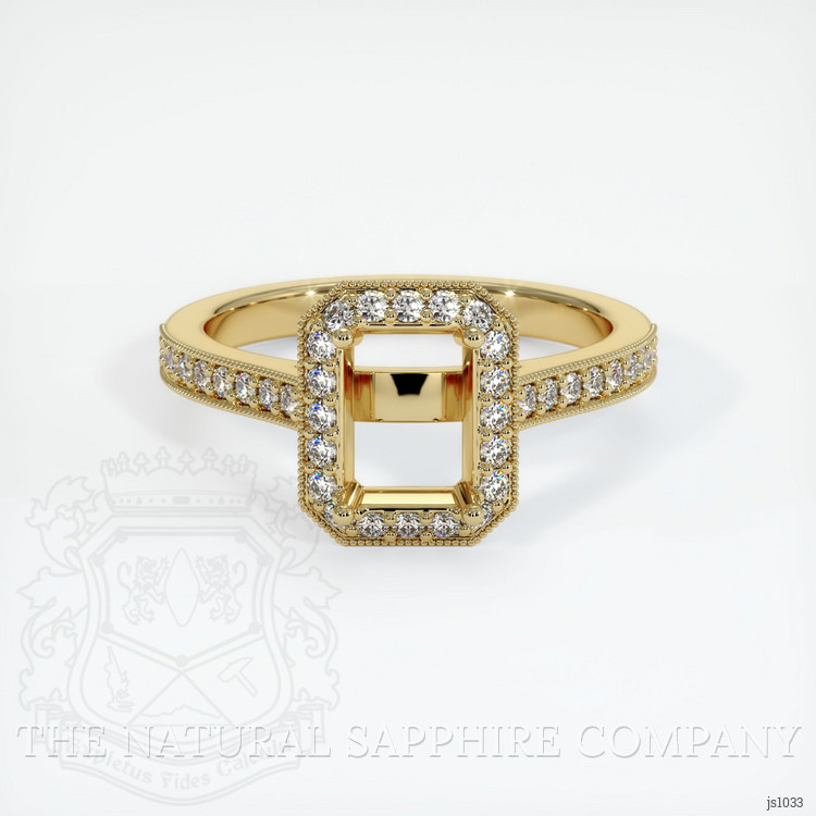 14K Yellow Gold Pave Ring Setting
