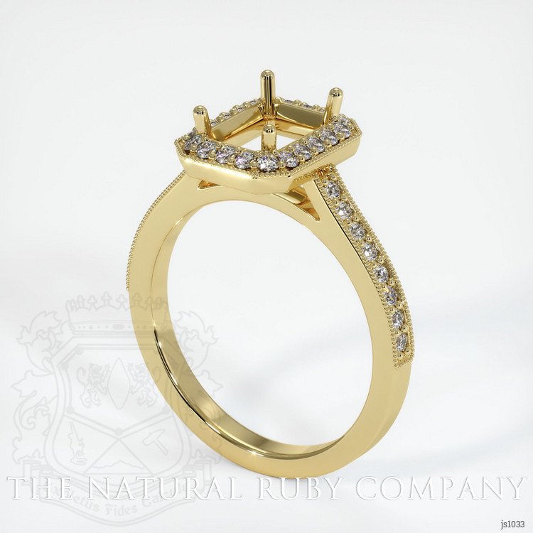 18K Yellow Gold Pave Ring Setting