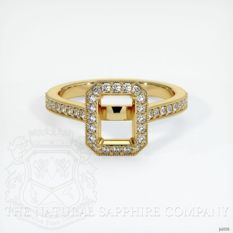 18K Yellow Gold Pave Ring Setting