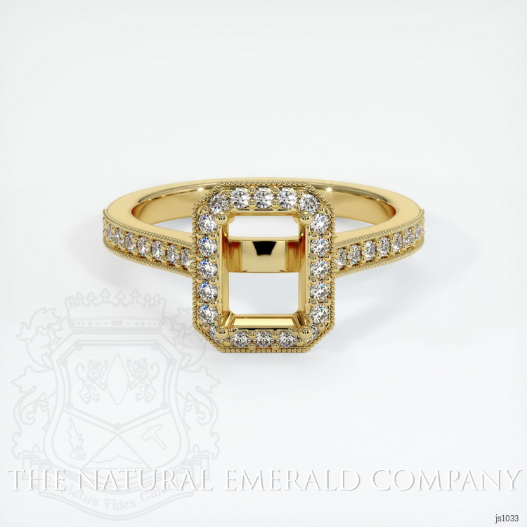 18K Yellow Gold Pave Ring Setting