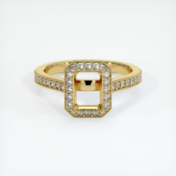 18K Yellow Gold Pave Ring Setting
