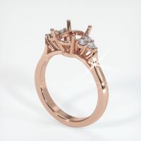 Accent Stones Greenish Blue Sapphire Ring 0.68 Ct., 14K Rose Gold Combination Setting