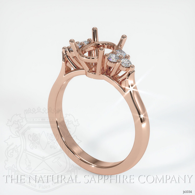 Accent Stones Greenish Blue Sapphire Ring 0.68 Ct., 14K Rose Gold