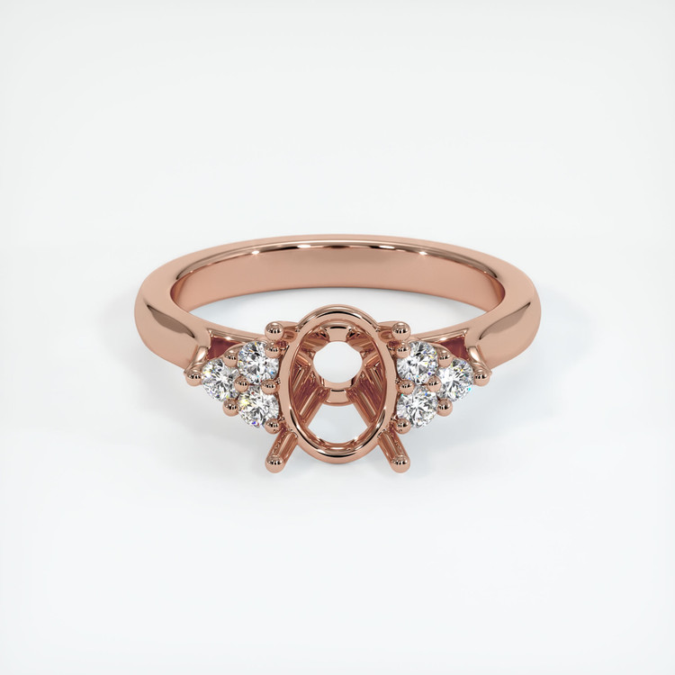 14K Rose Gold Accent Stones Ring Setting