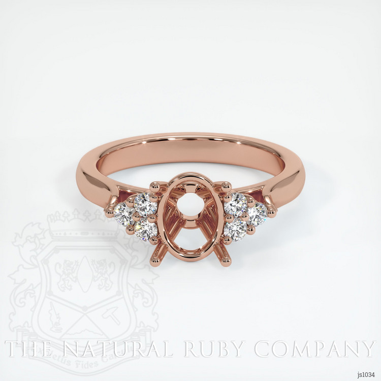 14K Rose Gold Accent Stones Ring Setting