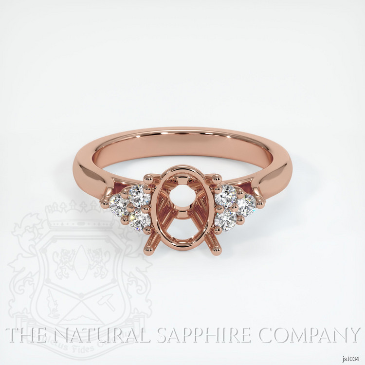 14K Rose Gold Accent Stones Ring Setting