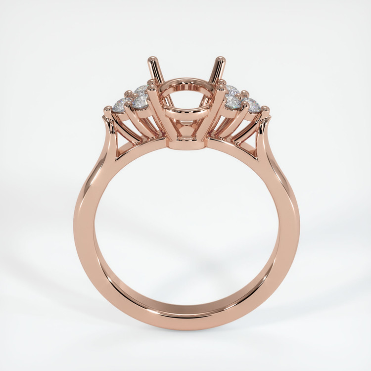 14K Rose Gold Accent Stones Ring Setting