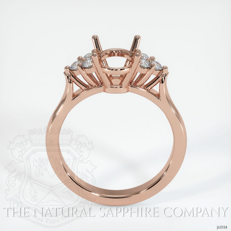 14K Rose Gold Accent Stones Ring Setting