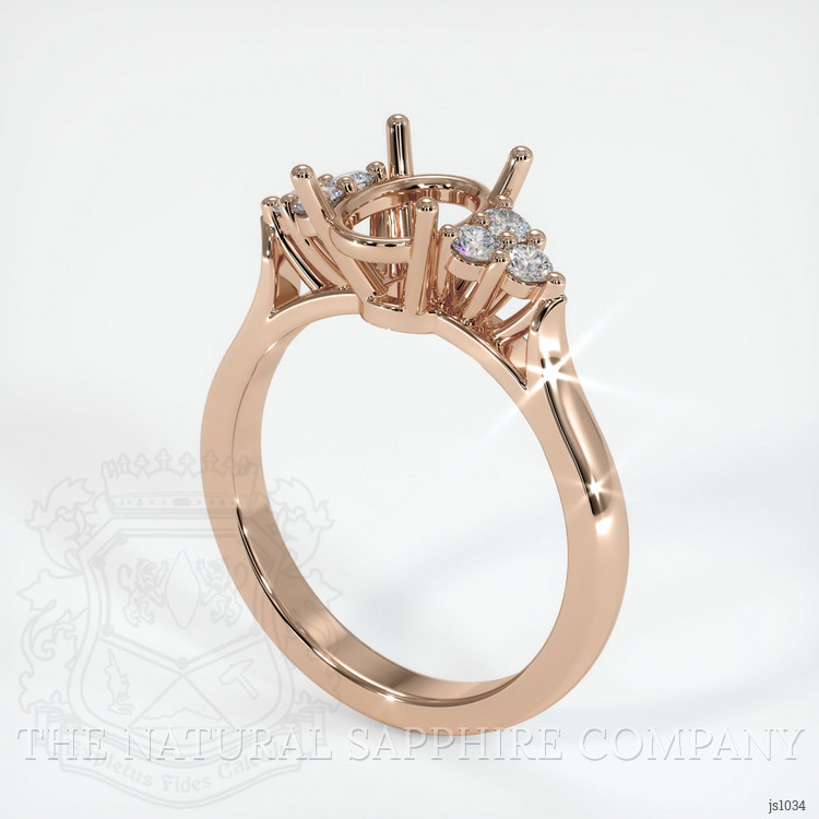 18K Rose Gold Accent Stones Ring Setting
