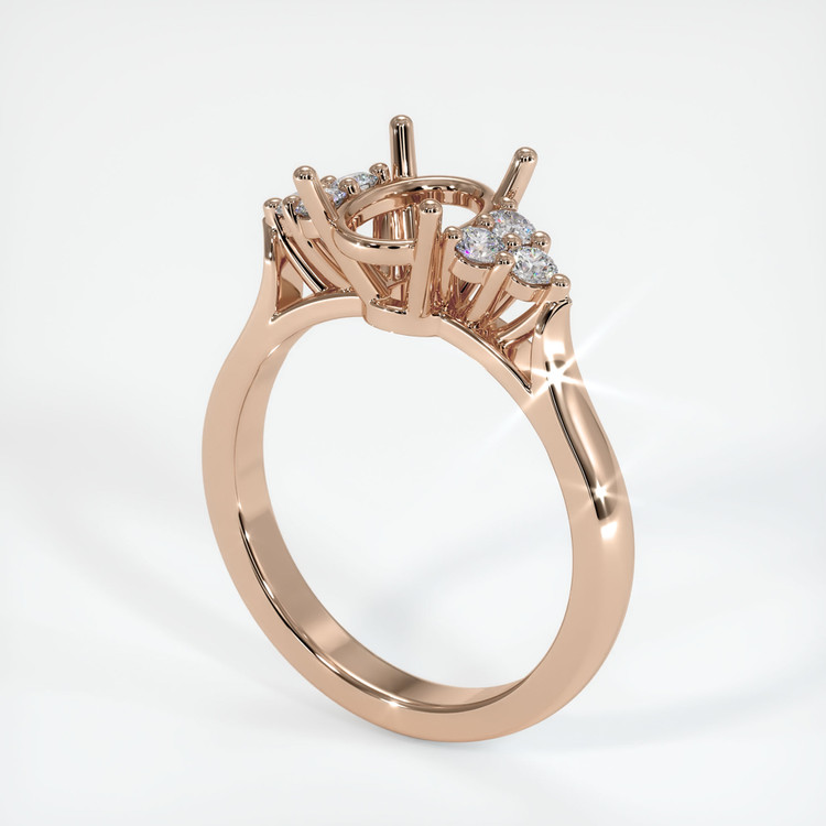 18K Rose Gold Accent Stones Ring Setting