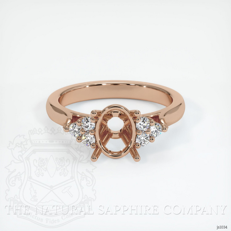 18K Rose Gold Accent Stones Ring Setting