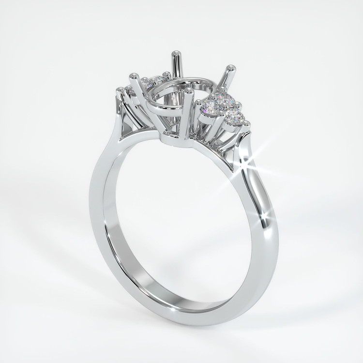 Silver Accent Stones Ring Setting