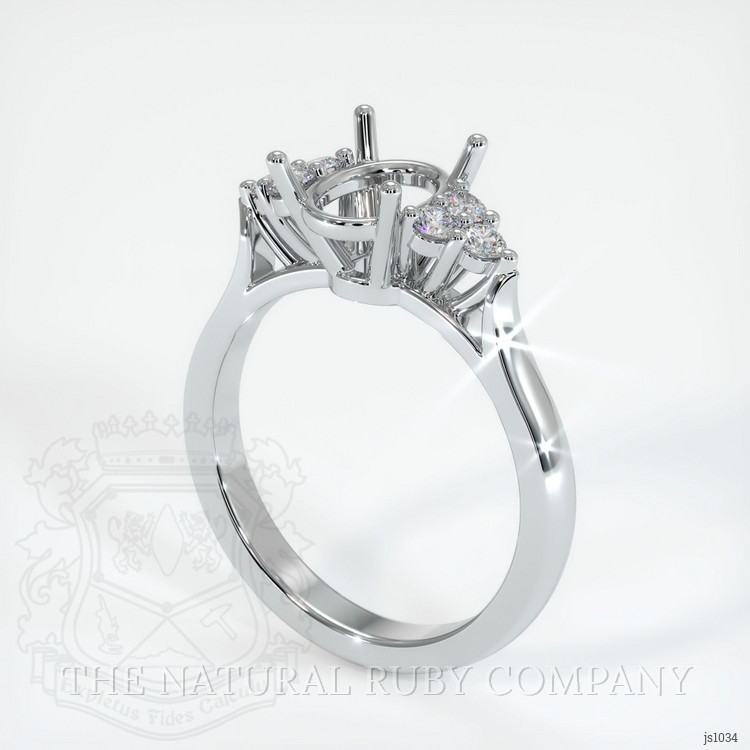 10K White Gold Accent Stones Ring Setting