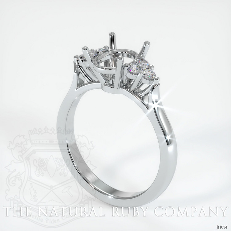 14K White Gold Accent Stones Ring Setting