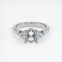 14K White Gold Accent Stones Ring Setting Image