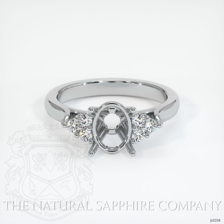 14K White Gold Accent Stones Ring Setting