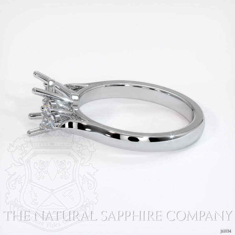 14K White Gold Accent Stones Ring Setting