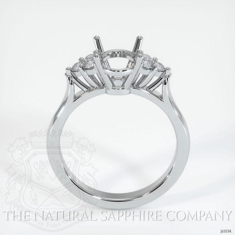 14K White Gold Accent Stones Ring Setting