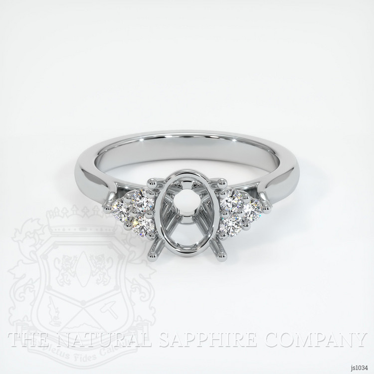 18K White Gold Accent Stones Ring Setting