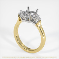 14K White & Yellow Accent Stones Ring Setting Video