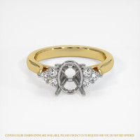 14K White & Yellow Accent Stones Ring Setting Image