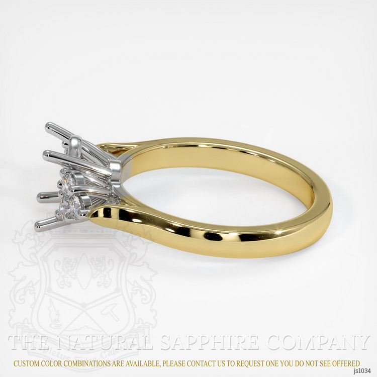 14K White & Yellow Accent Stones Ring Setting