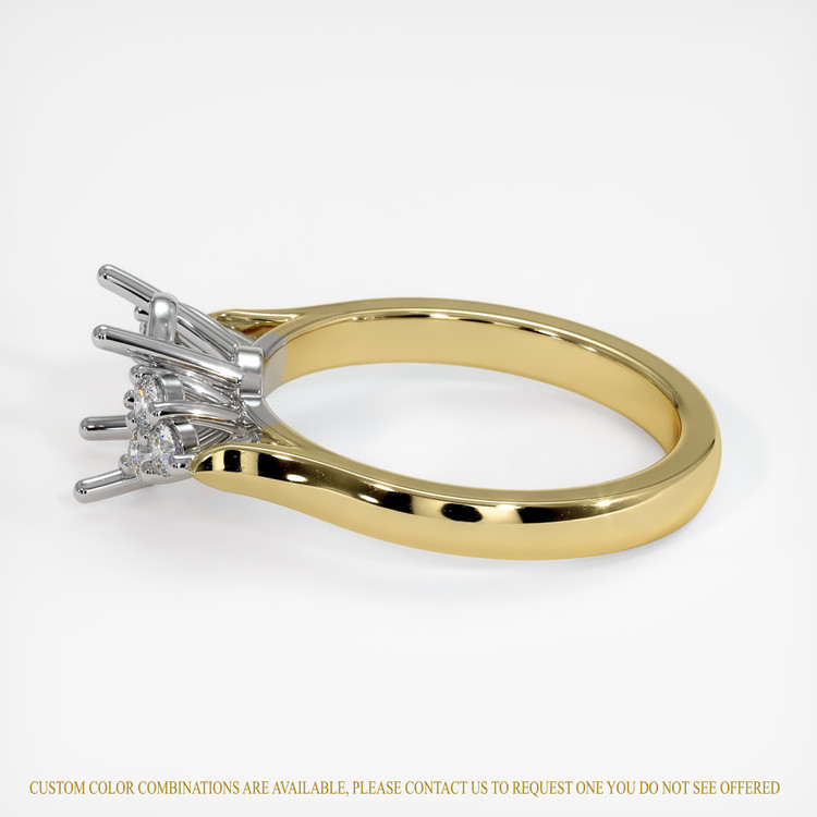 14K White & Yellow Accent Stones Ring Setting