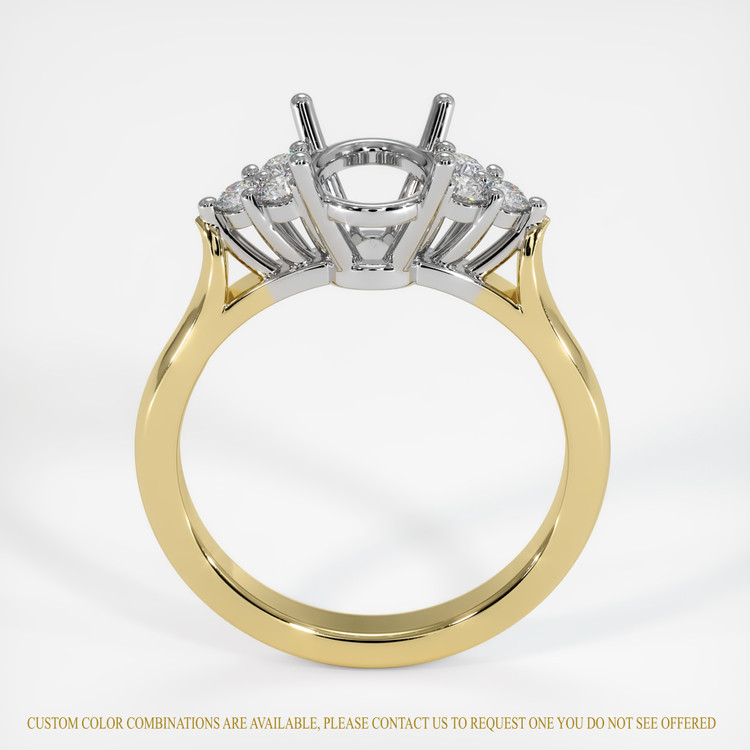 14K White & Yellow Accent Stones Ring Setting