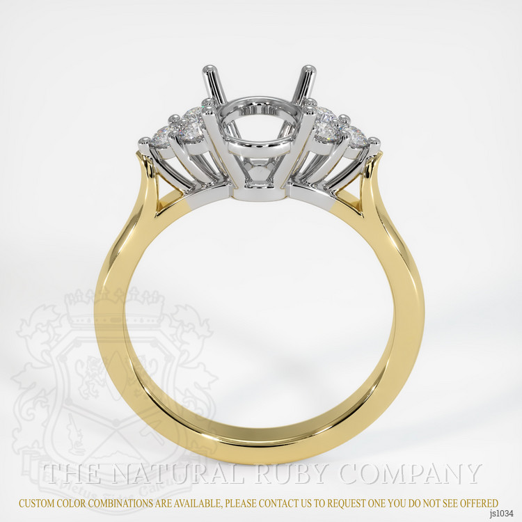 14K White & Yellow Accent Stones Ring Setting
