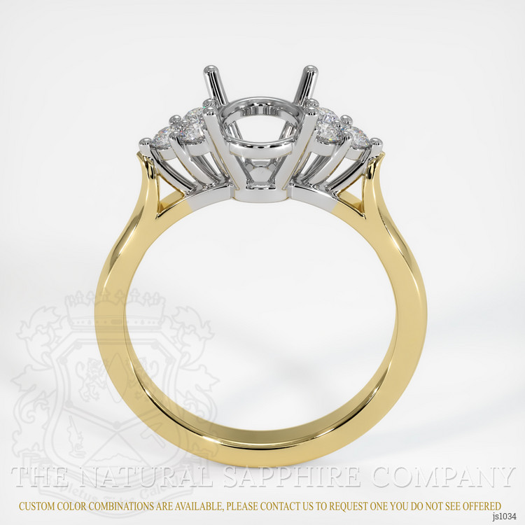 14K White & Yellow Accent Stones Ring Setting